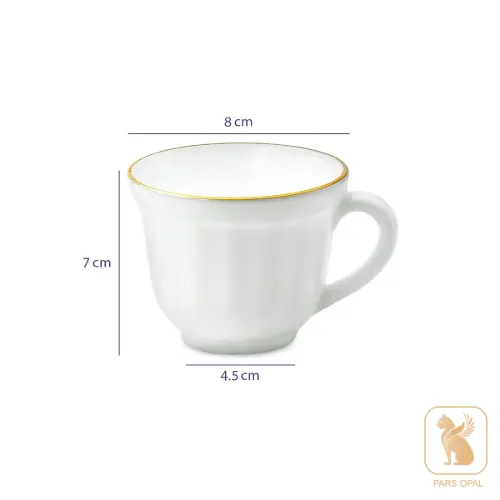 فنجان پارس اپال طرح لب طلا
