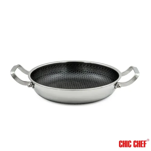 تابه استیل کربنی CC8163-26 دو دسته چیک چف