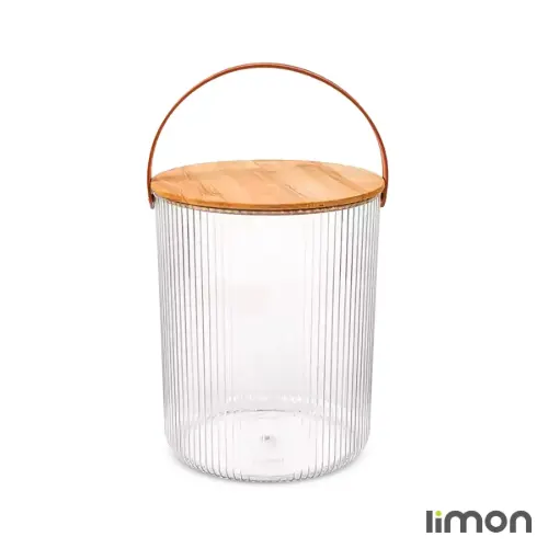 سطل برنج اکرولیک درب چوبی لیمون 2455