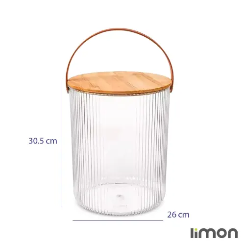 سطل برنج اکرولیک درب چوبی لیمون