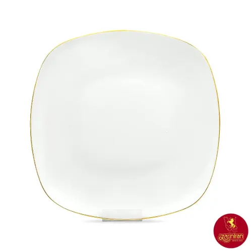 دیس چینی زرین کواترو سایز 36 طرح زرین لب طلایی