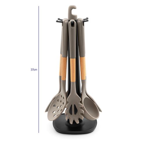 اقلام سرویس کفگیر ملاقه سیلیکونی اسکیت 7 پارچه کد 32C