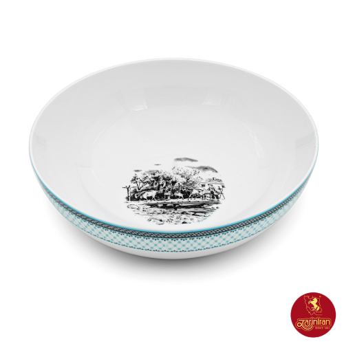 خرید سرویس پیاله ویلیج آبی ایتالیا اف چینی زرین 13 پارچه